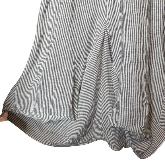 Inizio Italy Magic Linen Sleeveless Midi Dress Gray High Low Pockets size XL - Picture 6 of 7